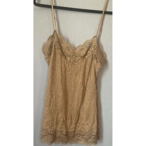 Fresh + Wear Brown Lace Tank Top Sz M Dainty Whimsy Fairy Y2K Earthy Goblincore